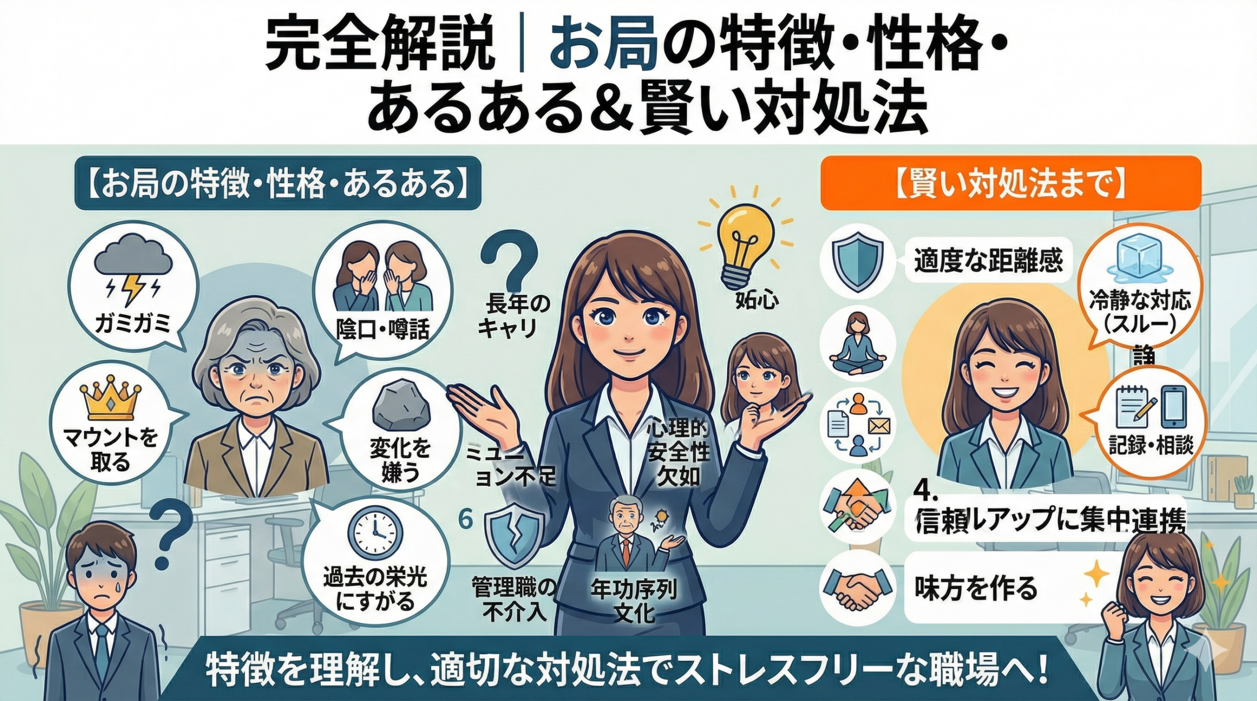 お局の特徴・性格・あるあるを完全解説｜賢い対処法まで