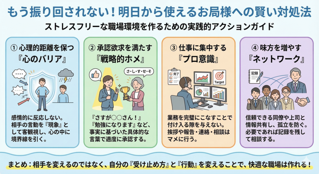 もう振り回されない！明日から使えるお局様への賢い対処法