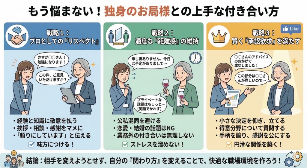 もう悩まない！独身のお局様との上手な付き合い方