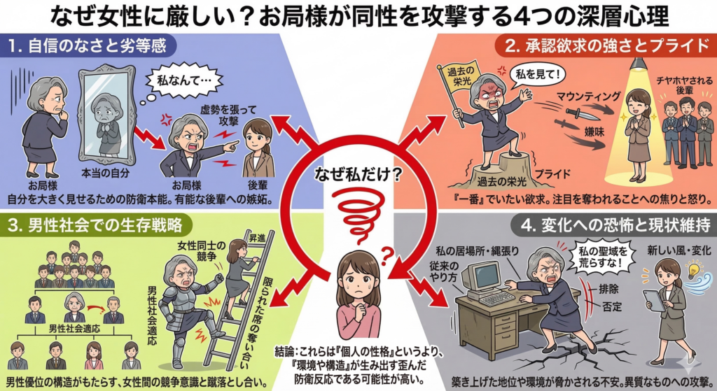 なぜ女性に厳しい？お局様が同性を攻撃する4つの深層心理