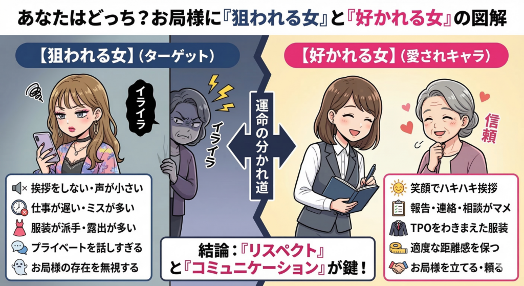 あなたはどっち？お局様に「狙われる女」と「好かれる女」