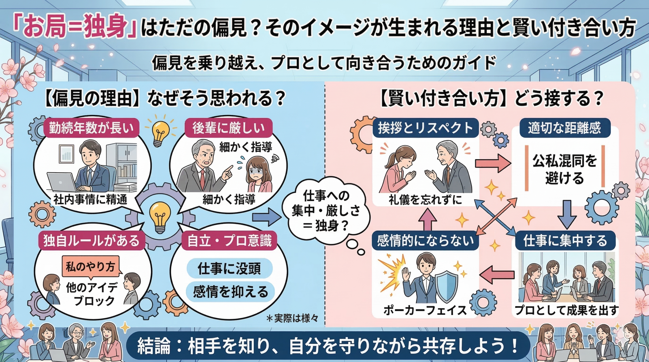 「お局＝独身」はただの偏見？そのイメージが生まれる理由と賢い付き合い方