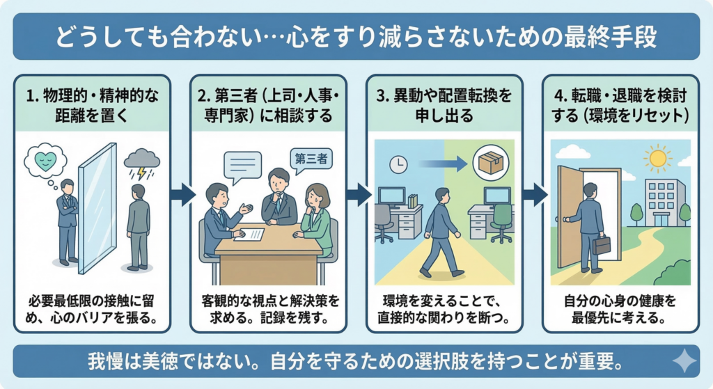 どうしても合わない…心をすり減らさないための最終手段