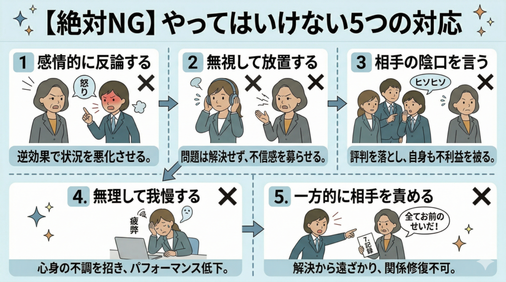 やってはいけない5つのNG対応