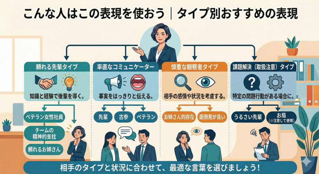 こんな人はこの表現を使おう｜タイプ別おすすめ