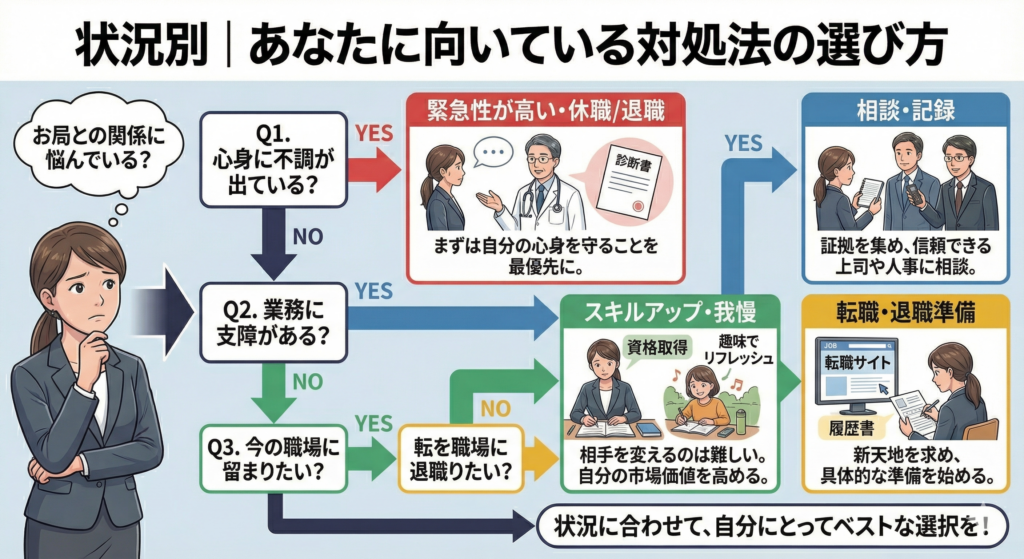 状況別｜あなたに向いている対処法の選び方